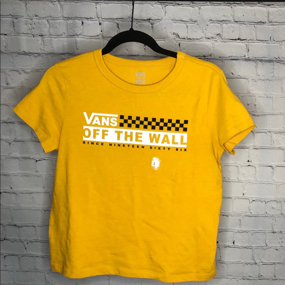 NWOT. Vans Flying V tee, yellow, juniors